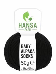 Baby Alpakawolle SOCKS Schwarz Naturfarbe 50g