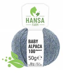 100% Baby Alpakawolle alpacare Grau-grün 50g
