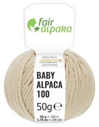 100% Baby Alpakawolle Beige Naturfarbe 50g