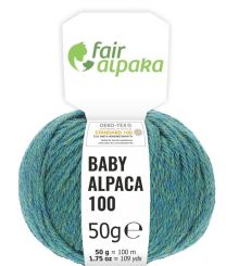 100% Baby Alpakawolle Blau-Grün heather 50g
