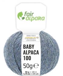100% Baby Alpakawolle Grau-Grün heather 50g