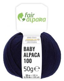 100% Baby Alpakawolle Dunkelblau 50g