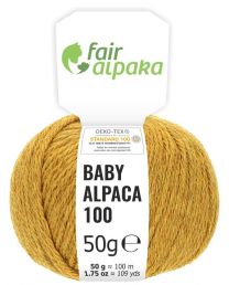 100% Baby Alpakawolle Senfgelb heather 50g