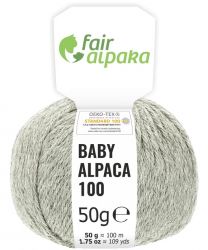 100% Baby Alpakawolle Silbergrau Naturfarbe 50g