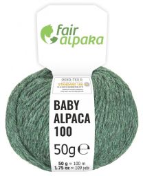 100% Baby Alpakawolle Smaragd heather 50g
