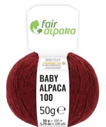 100% Baby Alpakawolle Weinrot heather 50g